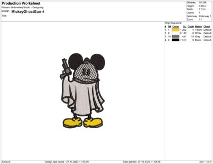 Mouse Ghost Embroidery design