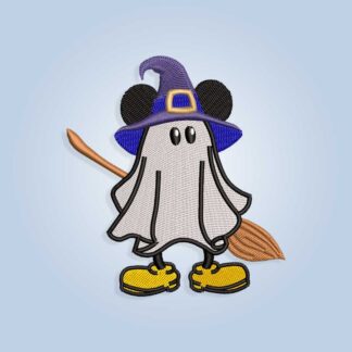 Halloween mouse in a witch hat Embroidery design