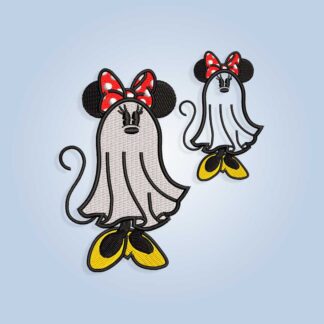 Minnie Mouse Ghost Embroidery design