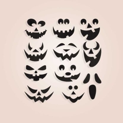 Pumpkin faces, bundle of Halloween Embroidery design