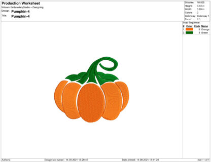 Simple Halloween Pumpkin Embroidery design files - Image 2