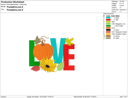 Love Halloween Pumpkins Embroidery design