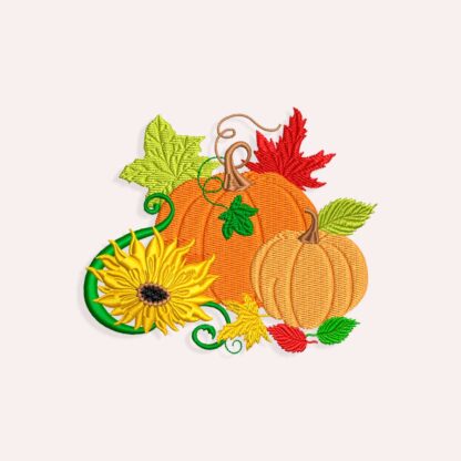 Flowers and Pumpkins Embroidery design