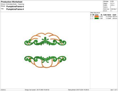 Pumpkin frame Embroidery design