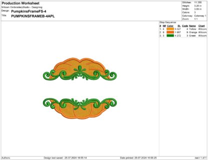 Pumpkin frame Embroidery design