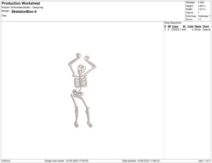 Dancing skeleton Embroidery design