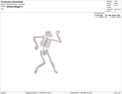 Dancing skeleton Embroidery design