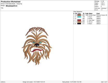 Wookiee Embroidery design files - Image 2