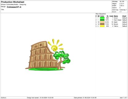 Colosseum Embroidery design