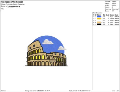 Colosseum Embroidery design