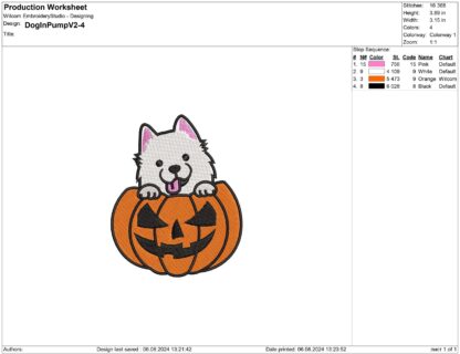 Halloween Pomeranian Embroidery design