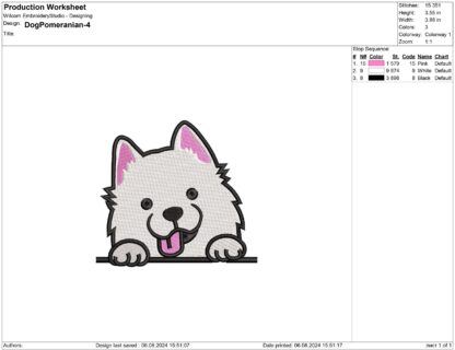 Pomeranian Embroidery design