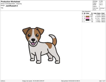 Dog Jack Russell embroidery design