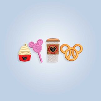 Mickey Mouse Snacks Embroidery design