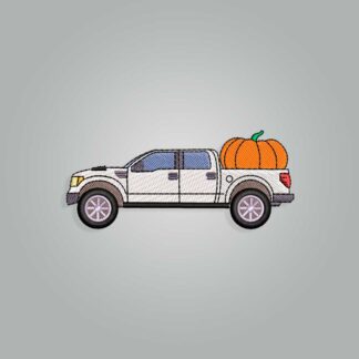 Ford Halloween pumpkin truck Embroidery design