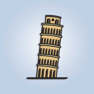 Leaning Tower of Pisa Embroidery design