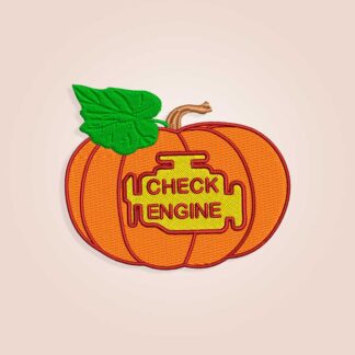 Check Engine Halloween Pumpkin Embroidery design