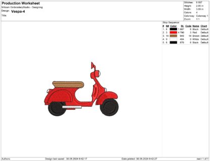 Vespa Embroidery design