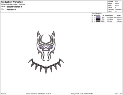 Black Panther Embroidery design