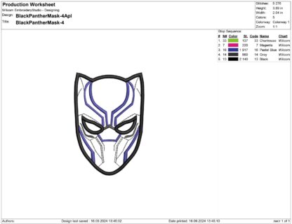 Black Panther Embroidery design