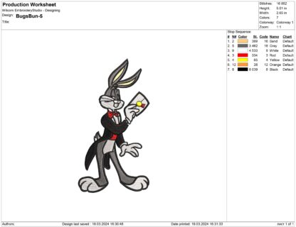 Bugs Bunny Embroidery design files