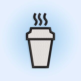 Coffee cup Embroidery design