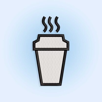 Coffee cup Embroidery design