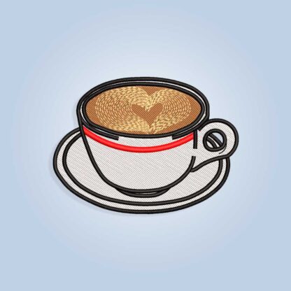 Milk coffee Embroidery design