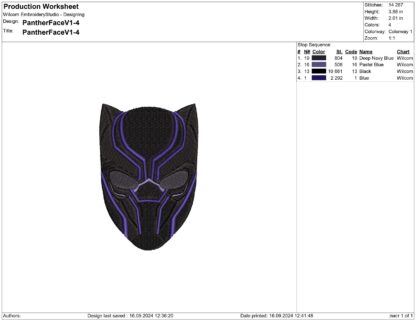 Black Panther Embroidery design