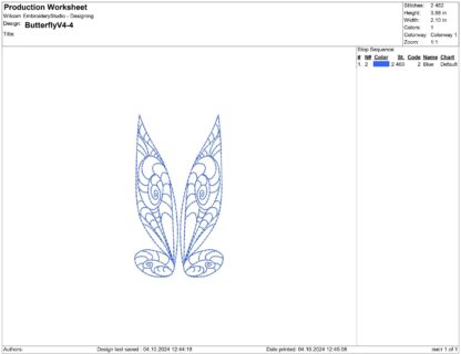 Butterfly wings Embroidery design