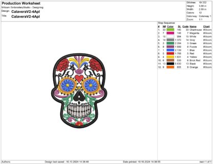 Calavera Embroidery design