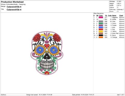 Calavera Embroidery design