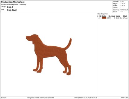 Hunting dog Embroidery design