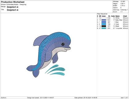 Dolphin embroidery design