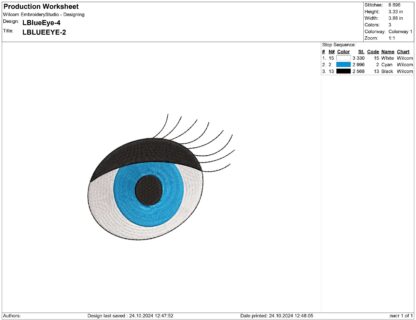 Eyes and lips for doll face embroidery design