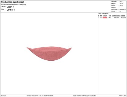 Eyes and lips for doll face embroidery design