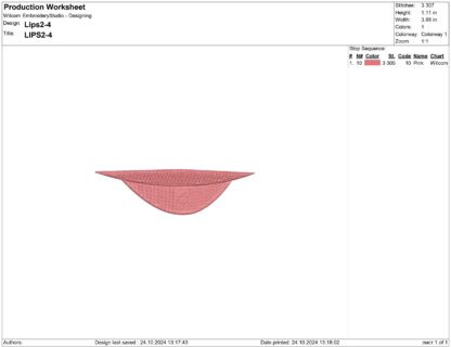 Eyes and lips for doll face embroidery design