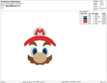 Mario Brothers Embroidery design