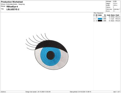 Eyes and lips for doll face embroidery design