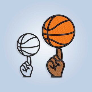 Spinning basketball on finger Embroidery design