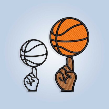 Spinning basketball on finger Embroidery design