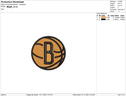 Brooklyn Nets Embroidery design