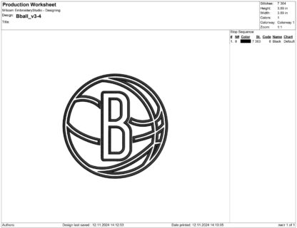 Brooklyn Nets Embroidery design