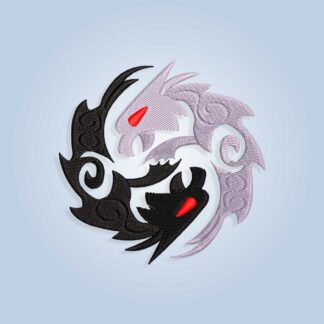 Yin and Yang Dragon Embroidery design