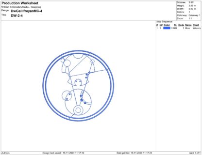 Doctor Who Gallifreyan embroidery design