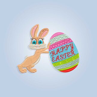 Easter bunny and Easter egg Embroidery design