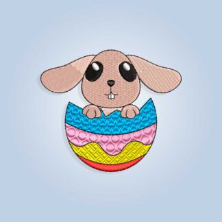 Bunny in Easter egg Embroidery design