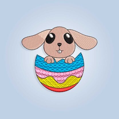 Bunny in Easter egg Embroidery design