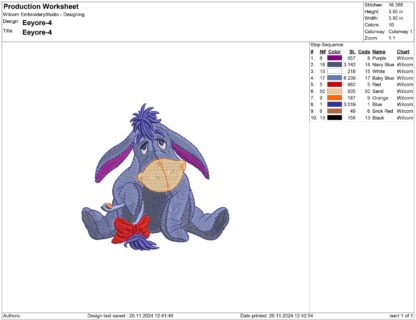 Eeyore Embroidery design