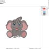 Elephant embroidery design